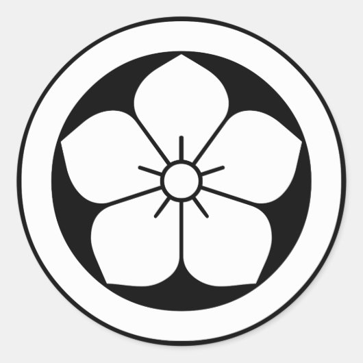 丸にききょう ラウンドシール (正面)