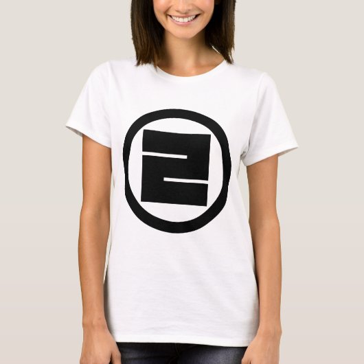 丸に一の角字 Tシャツ (正面)