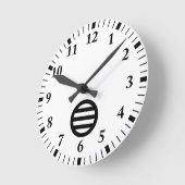 丸に三つ引き ラウンド壁時計 (傾斜)