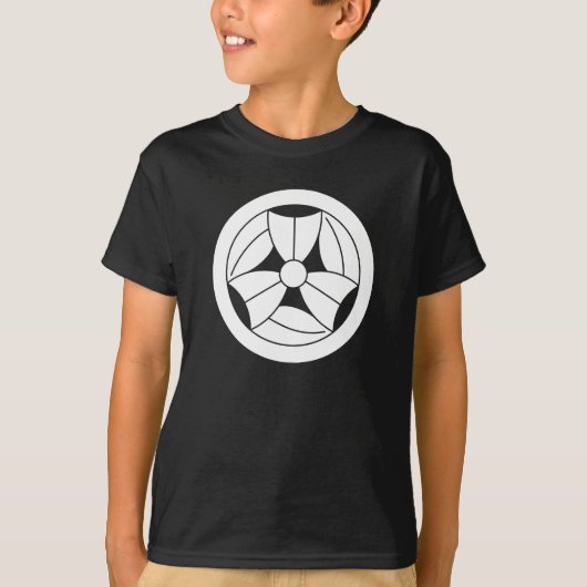 丸に三つ折れ笹 Tシャツ (正面)