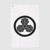 丸に三つ柏 ゴルフタオル (正面)