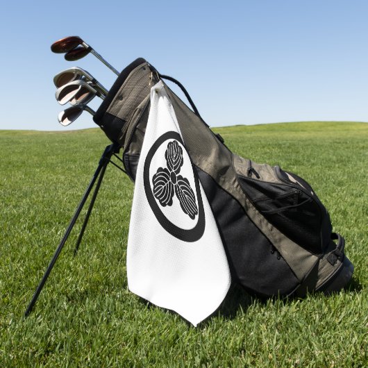 丸に三つ柏 ゴルフタオル (グリーン)