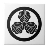 丸に三つ柏 タイル (正面)