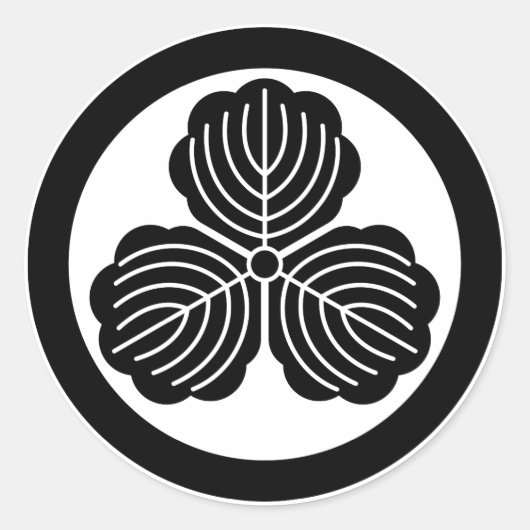 丸に三つ柏 ラウンドシール (正面)