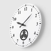 丸に三つ柏 ラージ壁時計 (傾斜)