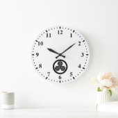 丸に三つ柏 ラージ壁時計 (ホーム)