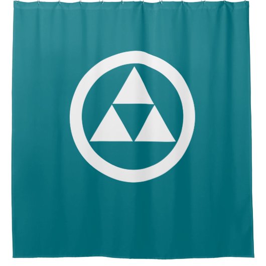 丸に三つ鱗の紋 シャワーカーテン (正面)