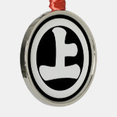 丸に下げ上 メタルオーナメント (右)