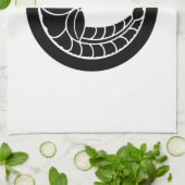 丸に下り藤 キッチンタオル (折り畳み)