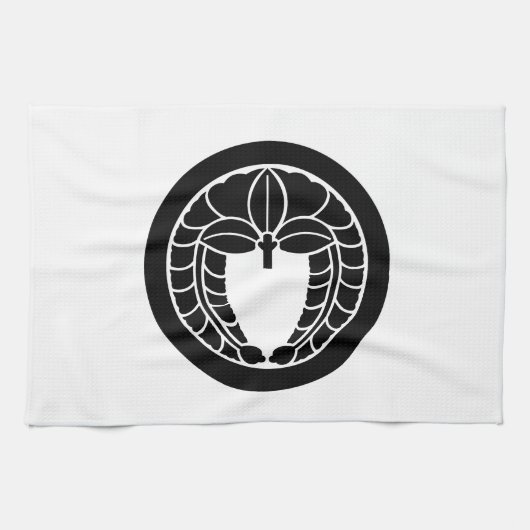 丸に下り藤 キッチンタオル (横)