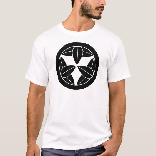 丸に九枚笹 Tシャツ (正面)