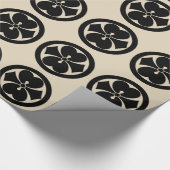 丸に二つ剣酢漿草 ラッピングペーパー (角)