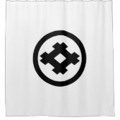 丸に井桁 シャワーカーテン (正面)