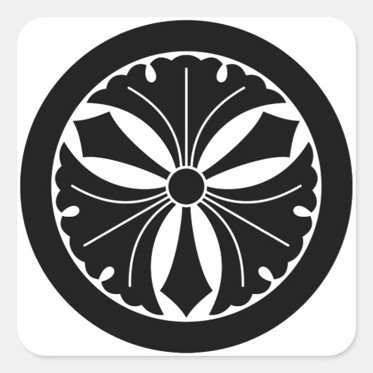 丸に剣三つ銀杏 スクエアシール (正面)