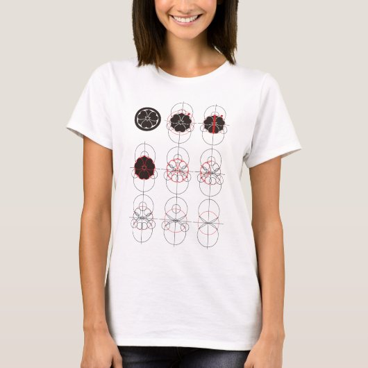丸に剣酢漿草の図 Tシャツ (正面)