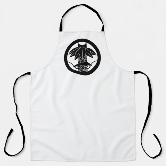 丸に変わり切り竹笹に笠 エプロン (正面)