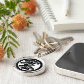 丸に左三階松 キーホルダー (側面)