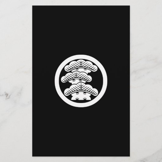 丸に左三階松 便箋 (正面)