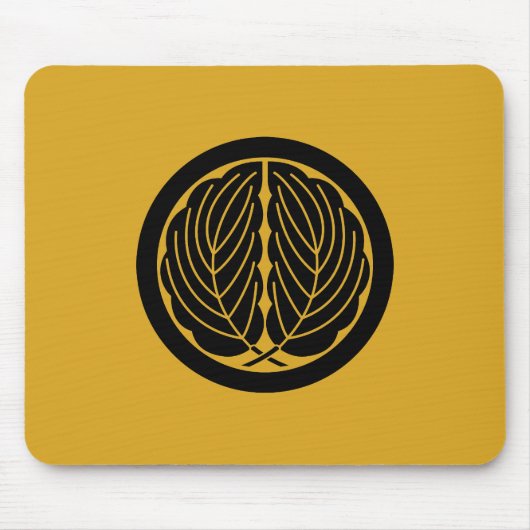 丸に抱き柏 マウスパッド (正面)