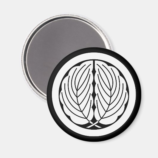 丸に抱き柏 マグネット (正面/裏面)