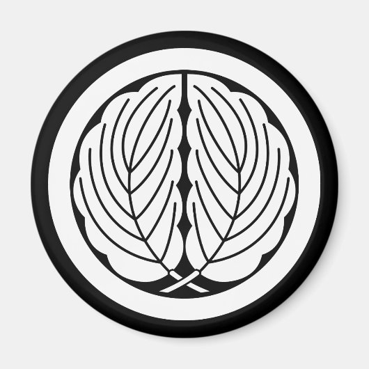 丸に抱き柏 マグネット (正面)