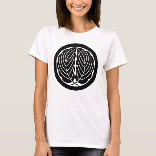 丸に抱き柏 Tシャツ (正面)