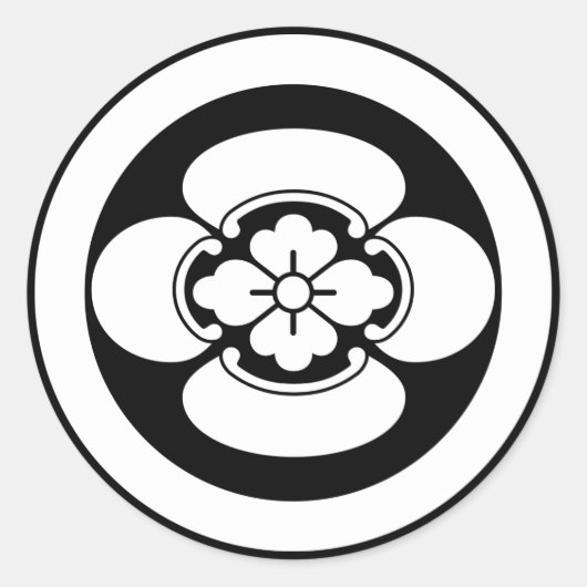 丸に木瓜 ラウンドシール (正面)