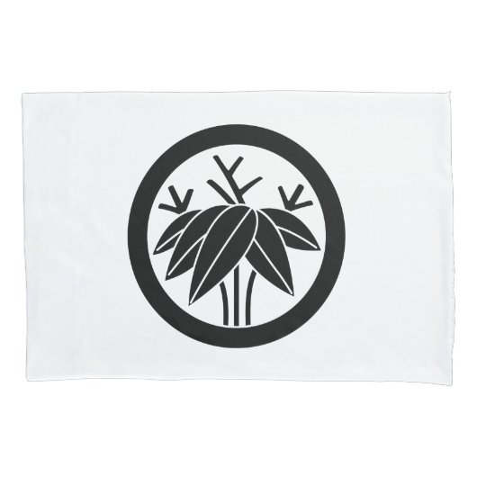 丸に根笹 枕カバー (正面)