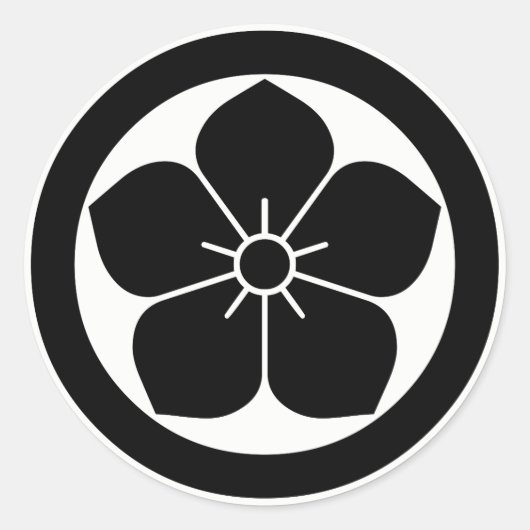 丸に桔梗 ラウンドシール (正面)