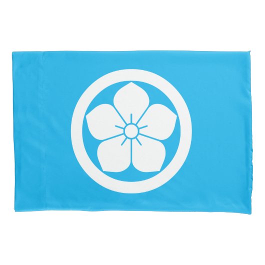 丸に桔梗 枕カバー (正面)