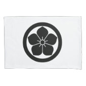 丸に桔梗 枕カバー (正面)