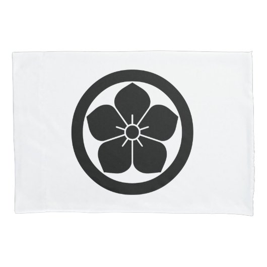 丸に桔梗 枕カバー (正面)