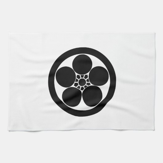 丸に梅鉢 キッチンタオル (横)