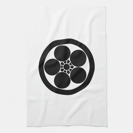 丸に梅鉢 キッチンタオル (縦)