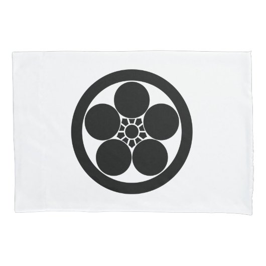 丸に梅鉢 枕カバー (正面)