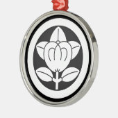 丸に橘（六つ割り作図） メタルオーナメント (左)