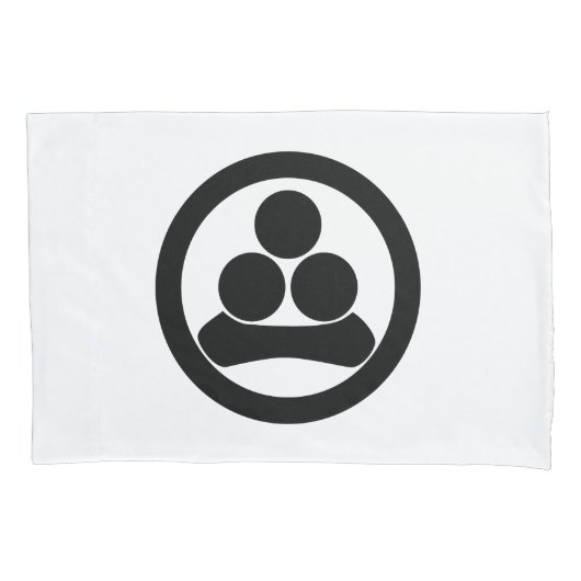 丸に渡辺星 枕カバー (正面)