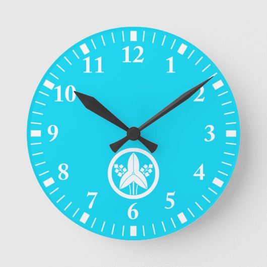 丸に立ち沢瀉 ラウンド壁時計 (正面)