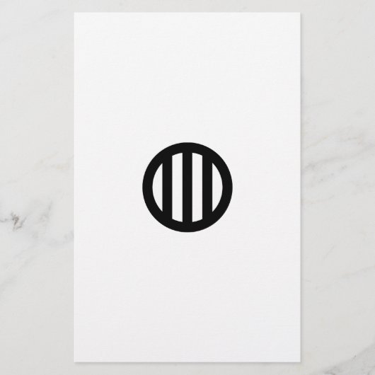 丸に縦三つ引き 便箋 (正面)