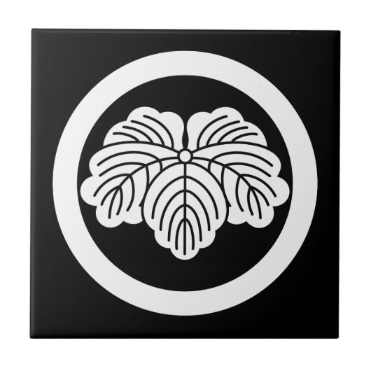 丸に蔦(見聞諸家紋風) タイル (正面)