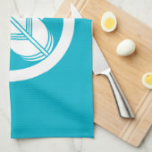 丸に違い鷹の羽(八つ割り作図) キッチンタオル (四つ折り)