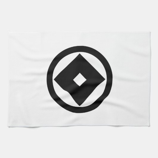 丸に釘抜き キッチンタオル (横)