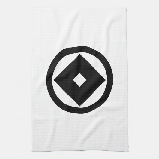 丸に釘抜き キッチンタオル (縦)