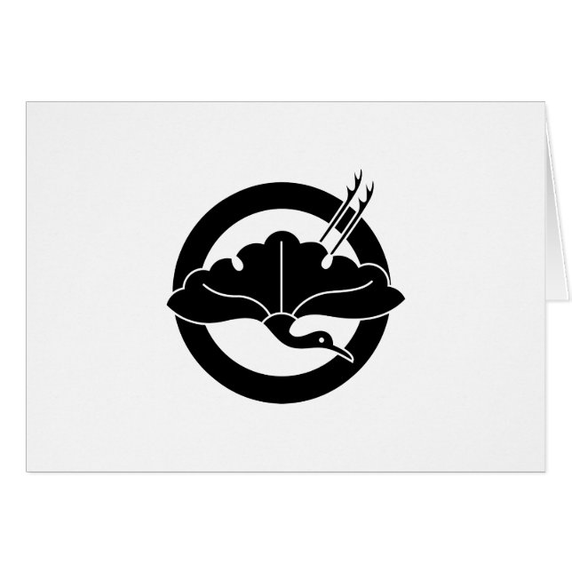 丸に銀杏鶴 (正面横)