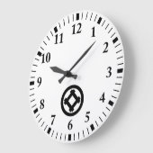 丸に隅たて井筒 ラージ壁時計 (傾斜)