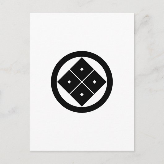 丸に隅立て四つ目 ポストカード (正面)