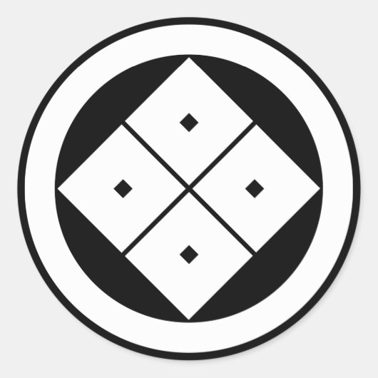 丸に隅立て四つ目 ラウンドシール (正面)