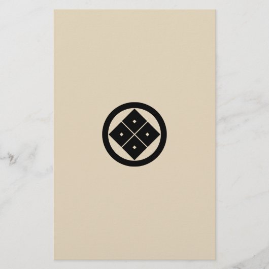 丸に隅立て四つ目 便箋 (正面)