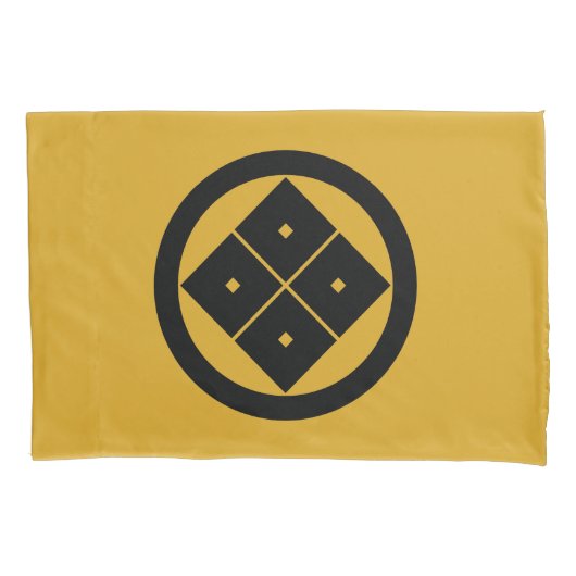 丸に隅立て四つ目 枕カバー (正面)