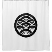 丸に青海波 シャワーカーテン (正面)